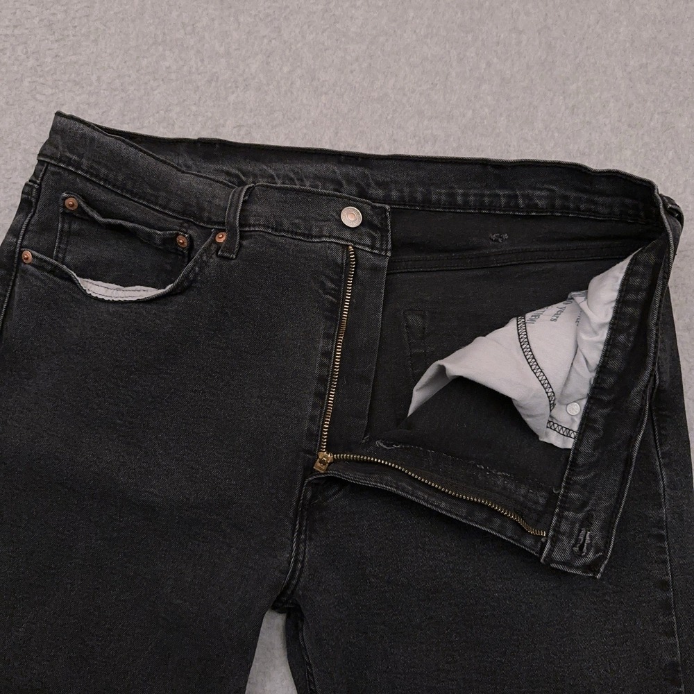 Levi's 502‎ Jeans Men's 37x31 Tapered Fit Black Dark Wash Denim Workwear - Picture 2 of 9